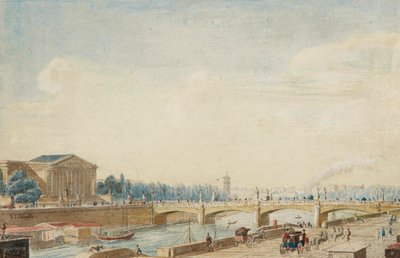 Vista del Puente de la Concordia y del Palacio Borbón en París de Victor Jean Nicolle