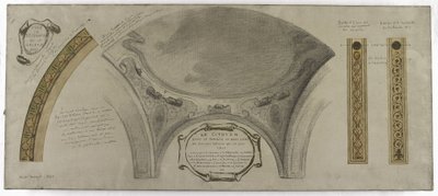 Boceto para la Galería Lobau, Hôtel de Ville, París: Proyecto ornamental para una cúpula de Victor Jean Pierre Maziès