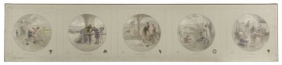 Boceto para la Galería Lobau del Ayuntamiento de París: Agricultura. Comercio. Industria. Arte. Ciencia, en 1890 (lápiz, óleo sobre lienzo) de Victor Jean Pierre Maziès
