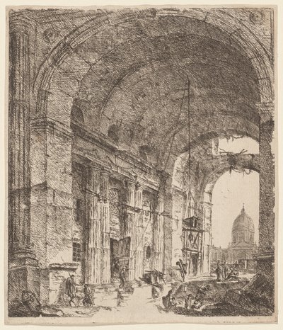 Una Bóveda en Ruinas con una Vista de San Pedro de Victor Louis