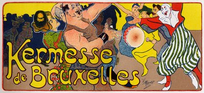 Estilo de vida. Kermés de Bruselas (Carnaval), Bélgica. Cartel de V. Mignot, Bélgica, c.1890 de Victor Mignot