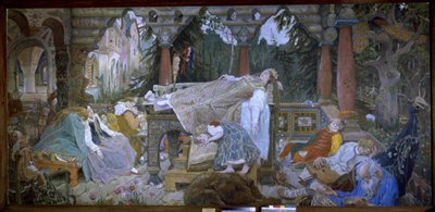 La Bella Durmiente (Cuento Tradicional) - La Bella Durmiente - Pintura de Viktor Mikhaylovich Vasnetsov (1848-1926), óleo sobre lienzo de Victor Mikhailovich Vasnetsov