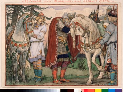 La canción de Oleg el Sabio (Canto de Oleg el Sabio) - Obra de Viktor Mikhaylovich Vasnetsov (1848-1926), acuarela sobre papel de Victor Mikhailovich Vasnetsov