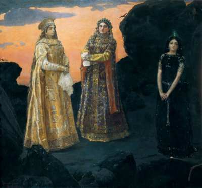 Tres Tsarevnas de la realeza clandestina. Pintura de Viktor Vasnetsov de Victor Mikhailovich Vasnetsov