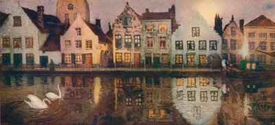 Viejo malecón en Brujas, c. 1890 de Victor Olivier Gilsoul