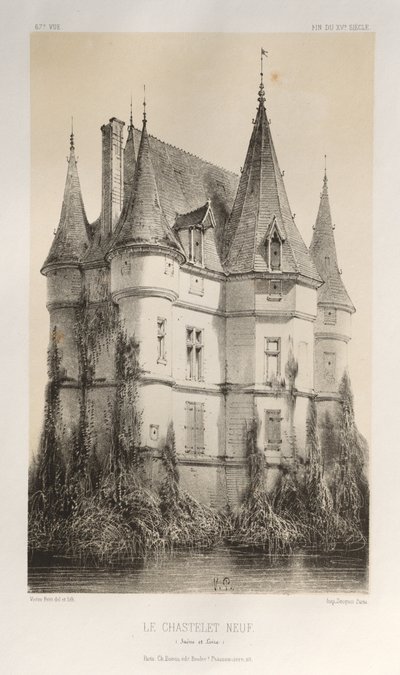 Arquitectura Pintoresca o Monumentos del Siglo XV. y XVI. Siglos: Castillos de Francia de los Siglos XV y XVI: Pl. 67, Le Chastenet-Neuf Saône et Loire) de Victor Petit