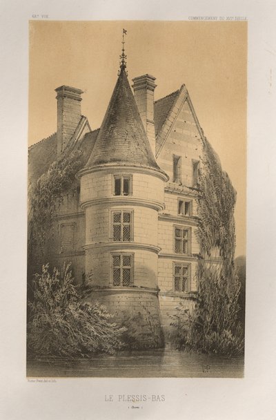 Arquitectura Pintoresca o Monumentos del Siglo XV. y XVI. Siglos: Castillos de Francia de los Siglos XV y XVI: Pl. 68, Le Plessis-Bas (Aisne) de Victor Petit