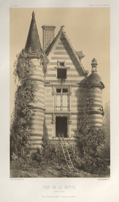 Arquitectura Pintoresca o Monumentos del Siglo XV. y XVI. Siglos: Castillos de Francia de los Siglos XV y XVI: Pl. 72, Fief De La Motte (Saône et Loire) de Victor Petit
