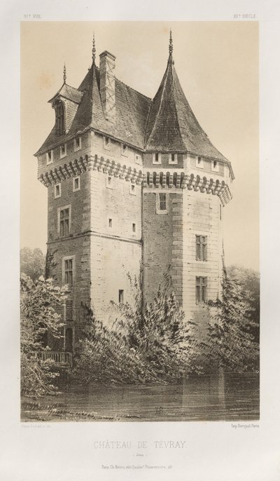Arquitectura Pintoresca o Monumentos del Siglo XV. y XVI. Siglos: Castillos de Francia de los Siglos XV y XVI: Pl. 91, Château de Tévray (Eure) de Victor Petit