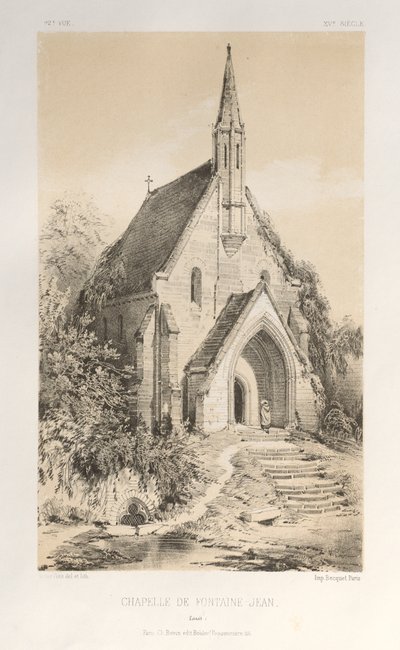 Pl.22, Capilla de Fontaine-Jean Loiret, publicada 1860 de Victor Petit