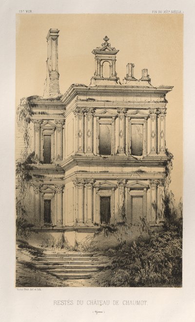 Pl. 19, Restos del Castillo de Chaumot Yonne, 1860. de Victor Petit