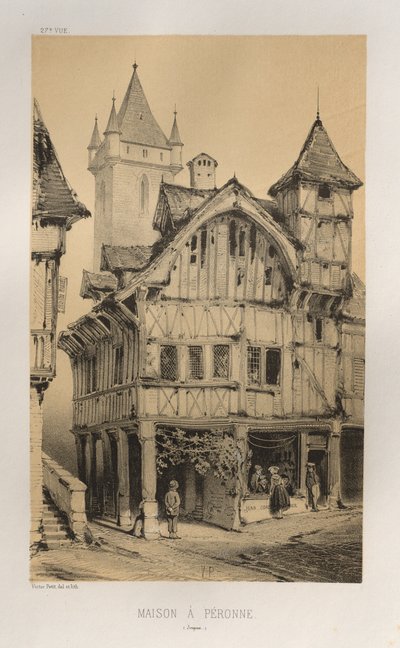...Pl. 27, Maison A Peronne Somme, publicado 1860 de Victor Petit