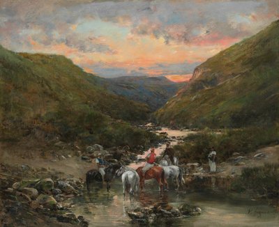 Barranco cerca de Biskra de Victor Pierre Huguet