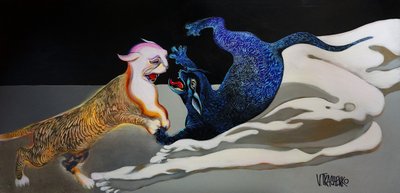 Blue Gold: El abrazo felino de Victor Tkachenko