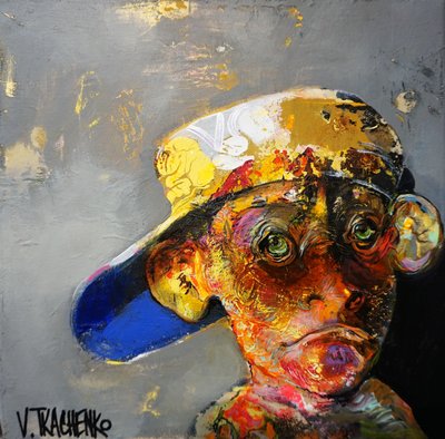 Mono de colores con gorra de Victor Tkachenko