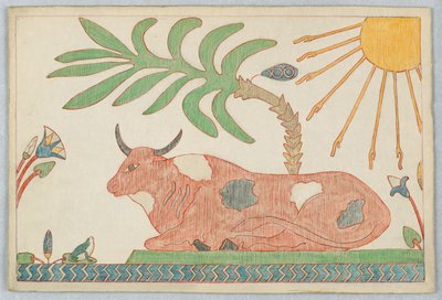 El buey y la rana, Ilustración para las fábulas de Esopo de Victor Wilbour
