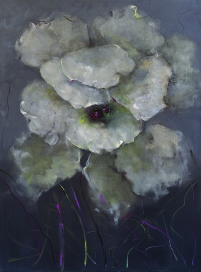 Flor nocturna 1, 2022 (óleo sobre lienzo) de Victoria Montesinos