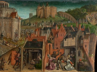 Conquista de Jerusalén por Tito (predela) de Vienna Master of Mary of Burgundy