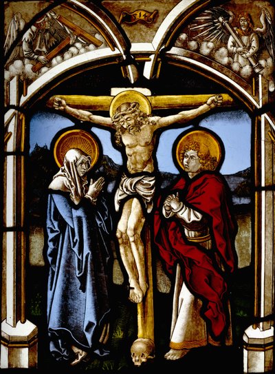 La Crucifixión con la Virgen, San Juan y Ángeles de Viet workshop of Hirschvogel the Elder