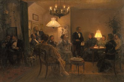 Una fiesta vespertina en la casa del artista de Viggo Johansen