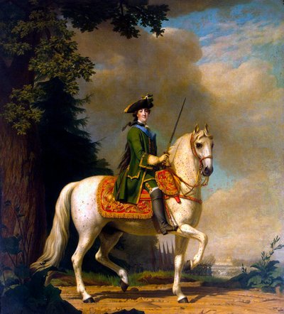 Retrato ecuestre de la emperatriz Catalina II, 1729-1796, después de 1762 de Vigilius Erichsen