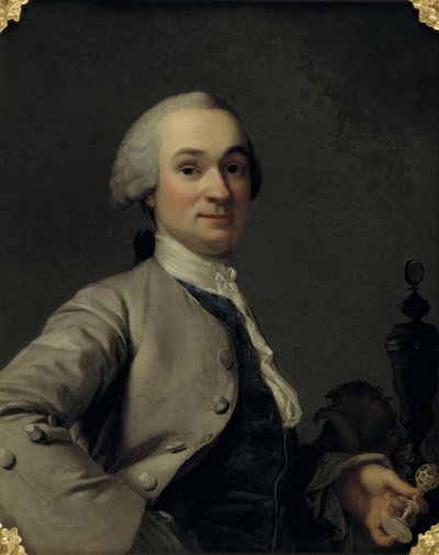 Retrato de Lorenz Spengler, Tornero de Marfil y Curador del Kunstkammer Real Danés de Vigilius Eriksen