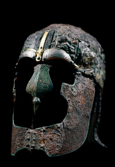 Arte pre-vikingo: casco de guerrero, siglo VI-IX Era de las migraciones de Viking Viking