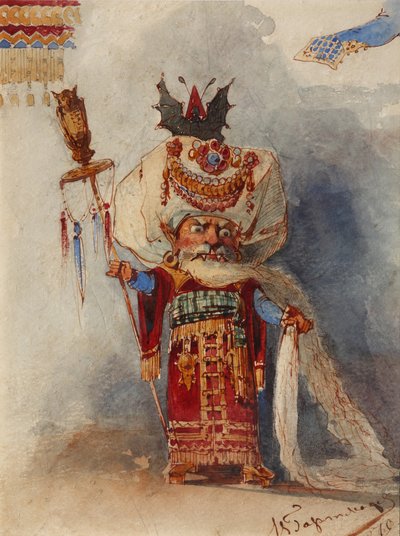 Chernomor. Diseño de vestuario para la ópera Ruslan y Lyudmila de M. Glinka de Viktor Alexandrovich Hartmann