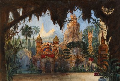 Diseño escénico para la ópera Ruslan y Lyudmila de M. Glinka de Viktor Alexandrovich Hartmann