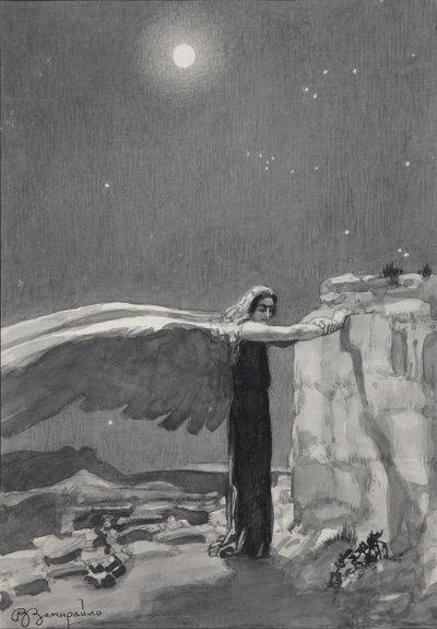 Ilustración del poema El Demonio de Mikhail Lermontov, 1913-1914 de Viktor Dmitrievich Zamiraylo
