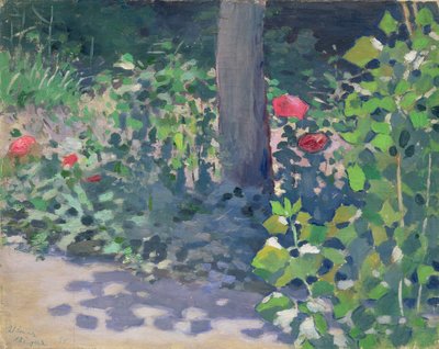 Estudio de amapolas en el jardín, 1894 de Viktor Elpidiforovich Borisov Musatov