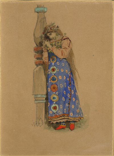 Kupava. Diseño de vestuario para la ópera La doncella de nieve de N. Rimsky-Korsakov, 1885 de Viktor Mikhaylovich Vasnetsov