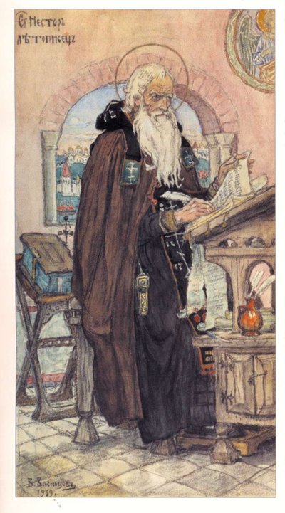 San Néstor el Cronista de Viktor Mikhaylovich Vasnetsov