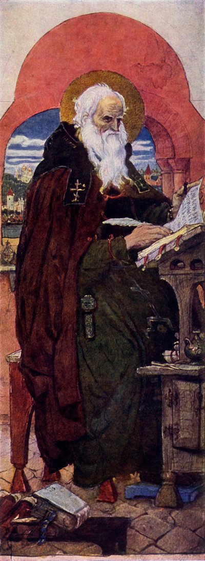 El cronista bendito Néstor, c1885-1896, 1965 de Viktor Mikhaylovich Vasnetsov