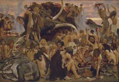 La Edad de Piedra. Un Banquete de Viktor Mikhaylovich Vasnetsov