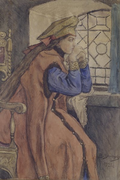 Tsarevna en la ventana La Princesa Que Nunca Sonrió, 1920 de Viktor Mikhaylovich Vasnetsov