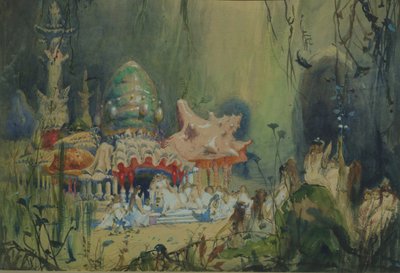 Reino submarino. Diseño de escenario para la ópera Rusalka de A. Dargomyzhsky de Viktor Mikhaylovich Vasnetsov