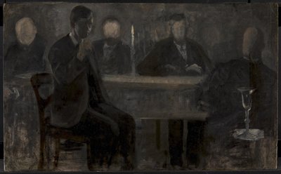 Cinco retratos. Estudio para pintura en Thielska Galleriet, Estocolmo de Vilhelm Hammershøi