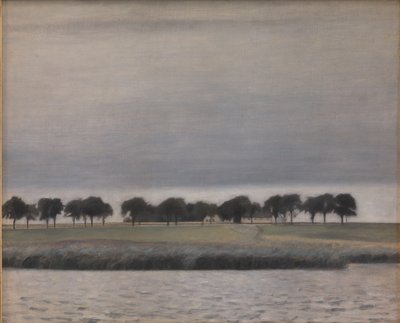 Estudio preliminar para "Lluvia de sol. Lago Gentofte" de Vilhelm Hammershøi