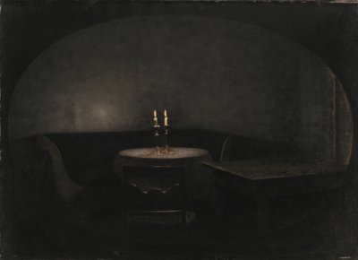 Interior. Luz Artificial de Vilhelm Hammershøi