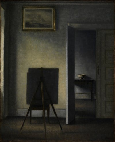 Interior con el caballete del artista, 1910 de Vilhelm Hammershøi