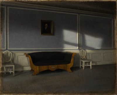 Luz del sol en la sala de estar III, 1905 de Vilhelm Hammershøi