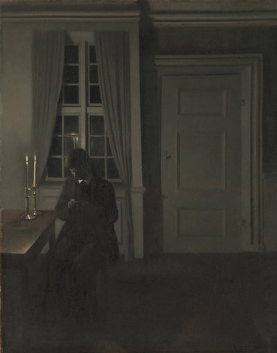 El coleccionista de monedas de Vilhelm Hammershøi