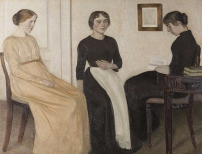 Tres mujeres jóvenes, 1888 de Vilhelm Hammershøi