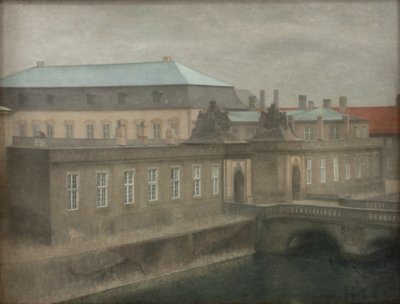 Vista del Palacio de Christiansborg. Tarde de otoño de Vilhelm Hammershøi
