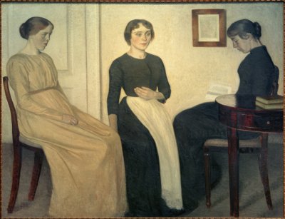 Tres mujeres jóvenes de Vilhelm Hammershoi
