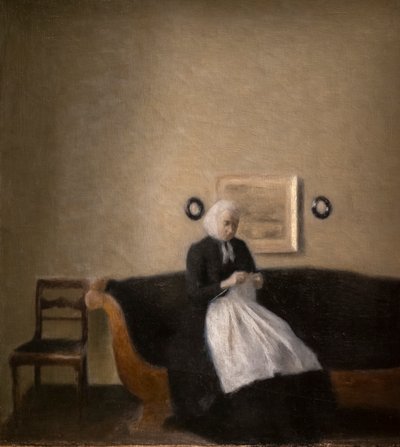 Interior con la madre del artista de Vilhelm Hammershoi