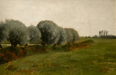 Paisaje con una fila de árboles de Vilhelm Hammershoi