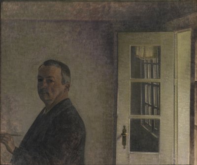 Autorretrato. La cabaña Spurveskjul en Sorgenfri, al norte de Copenhague de Vilhelm Hammershøi