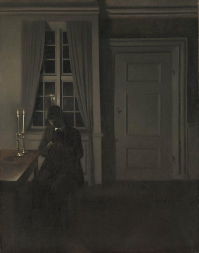 El coleccionista de monedas, 1904 de Vilhelm Hammershoi
